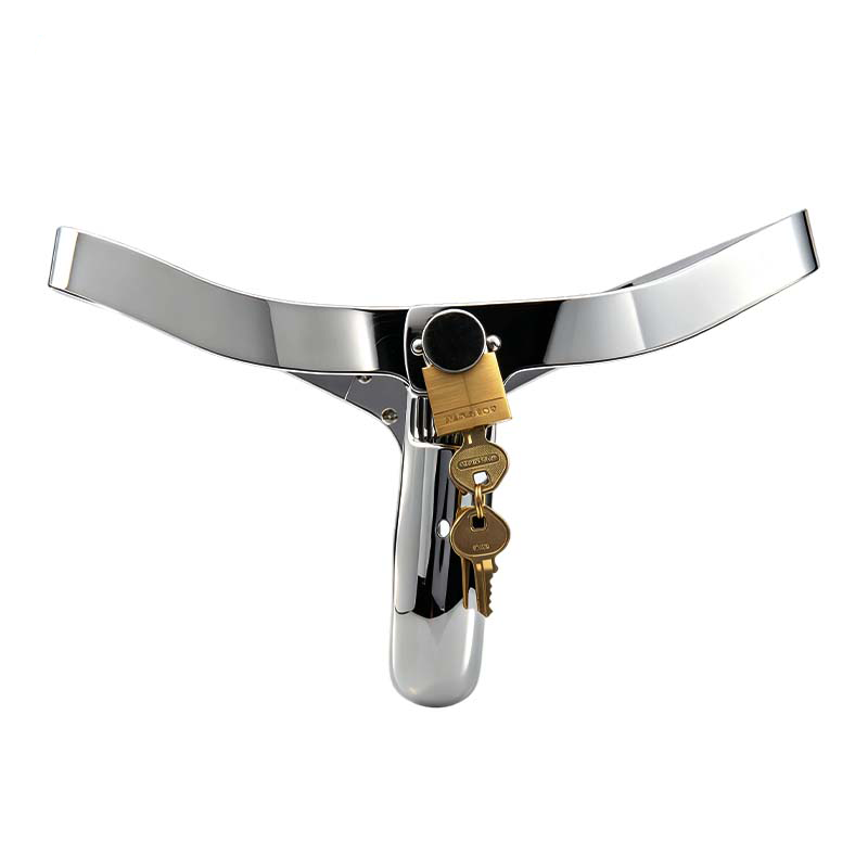 L-shaped Stainless steel  chastity belt