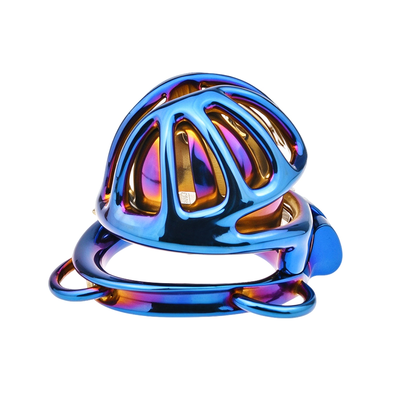Iridescent Hollow-out Chastity lock Titanium alloy Metal coloring A1-95