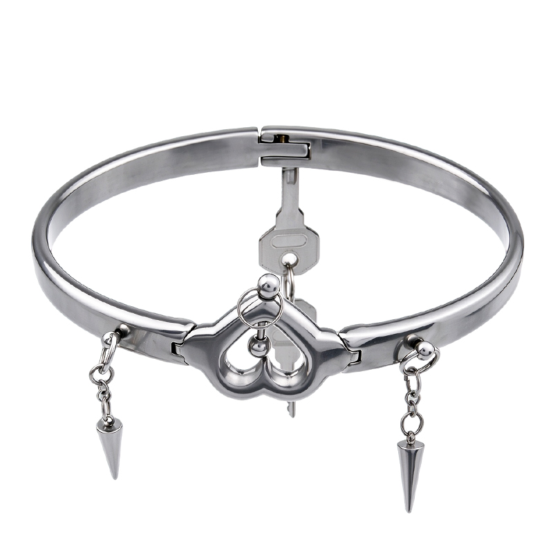 Heart-shaped clasp stainless steel collar XQ-5